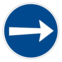 Dopravní značka Přikázaný směr jízdy vpravo, 700 mm